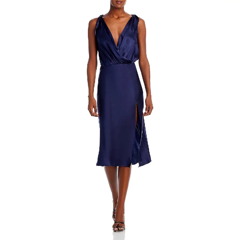 Amanda Uprichard Womens Silk Midi Slip Dress