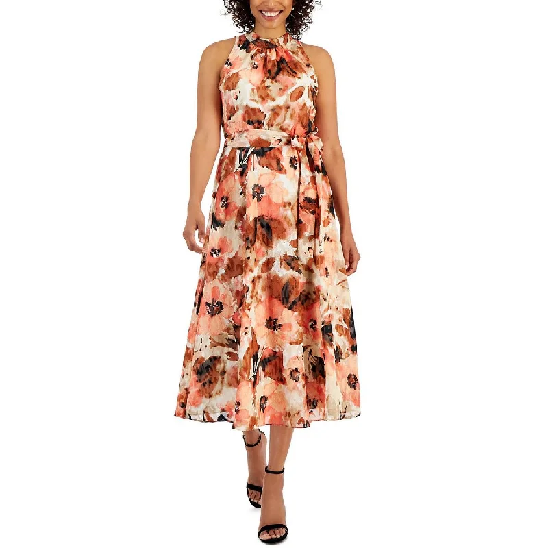 Best Offers Anne Klein Womens Textured Long Maxi Dress