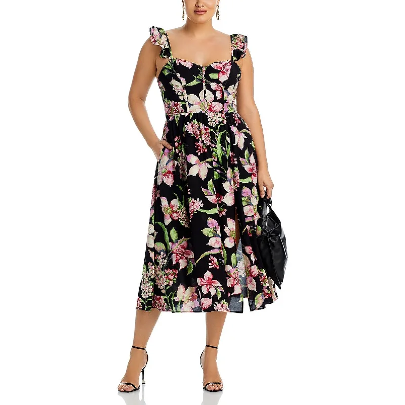 Shop & Save More Aqua Womens Floral Print Long Maxi Dress