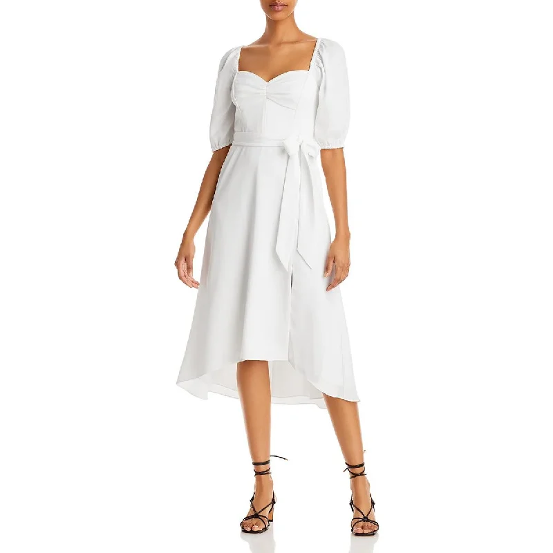 Hurry, Don’t Miss Out Aqua Womens Puff Sleeve A-Line Midi Dress