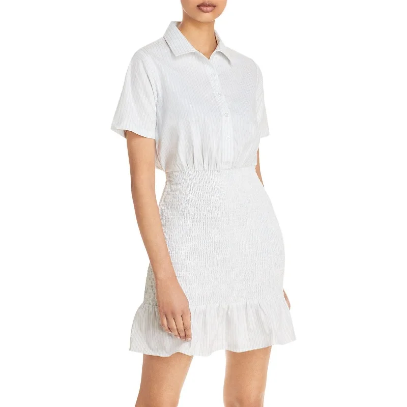 Today’s Flash Sale Aqua Womens Striped Midi Shirtdress