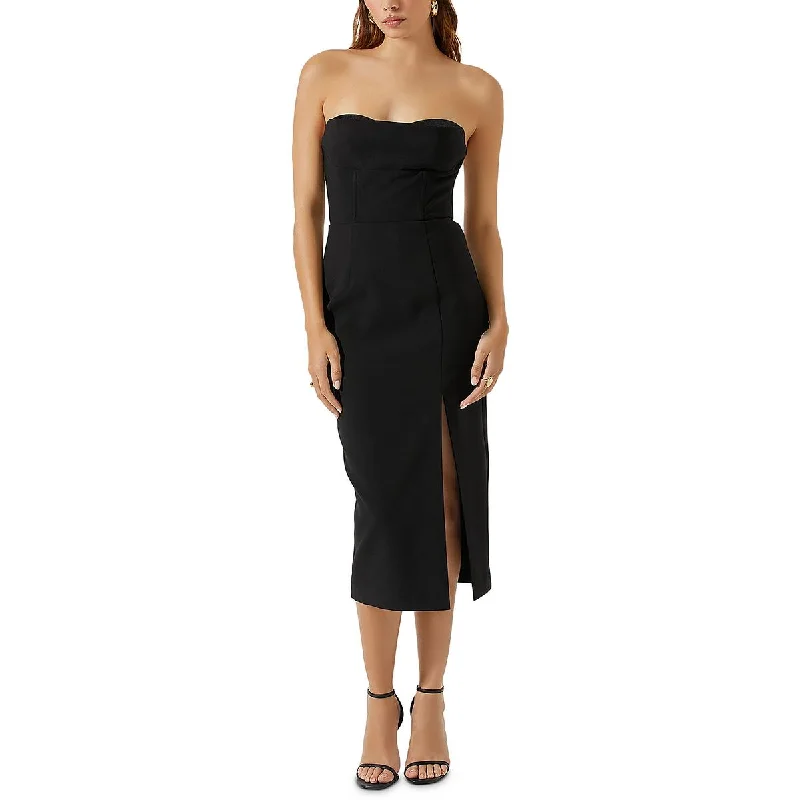 Weekend Deals Galore ASTR Womens  Melani Split Hem  Midi Dress
