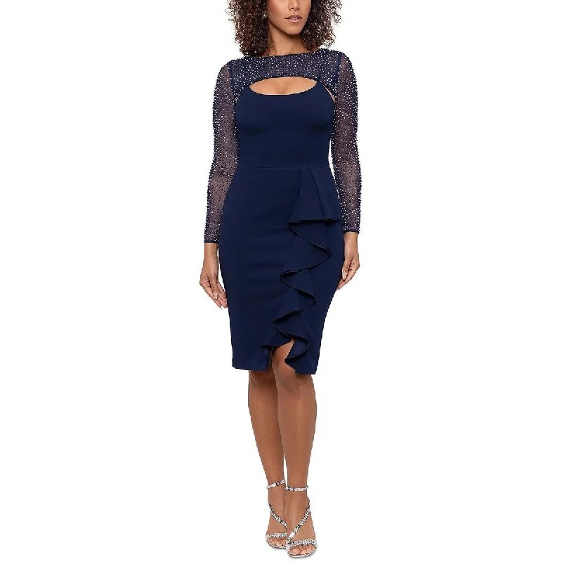 B&A by Betsy and Adam Womens Embellished Knee-Length Cocktail and Party Dress