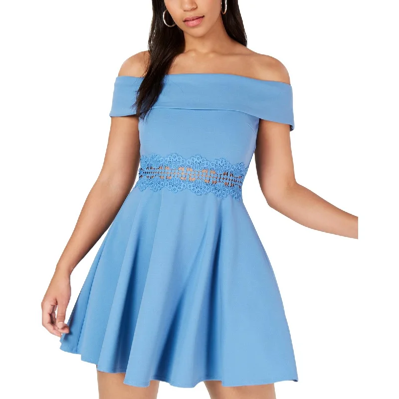 Weekend Super Sale Frenzy B. Darlin Womens Juniors Off The Shoulder Fit & Flare Party Dress Weekend Super Sale Frenzy B. Darlin Womens Juniors Off The Shoulder Fit & Flare Party Dress