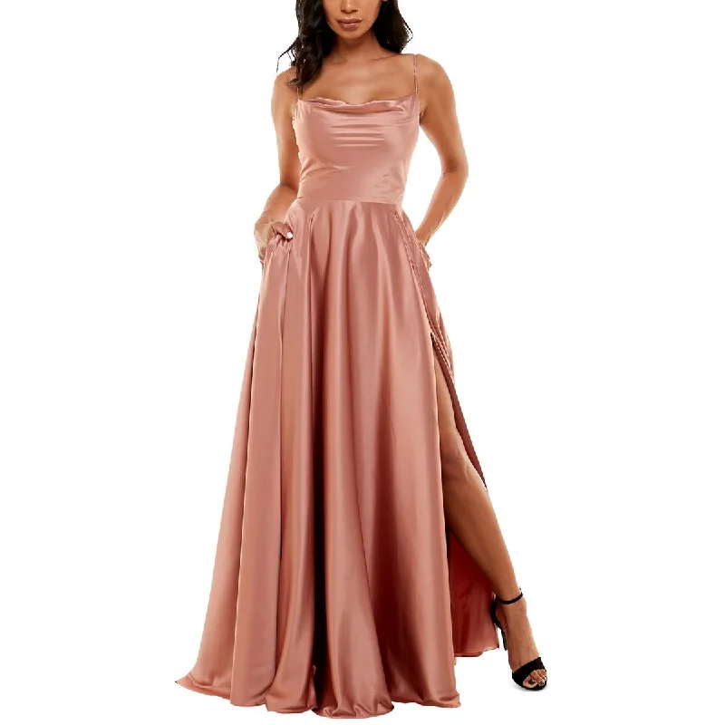 Weekend Special Discounts B. Darlin Womens Juniors Satin Pleated Evening Dress