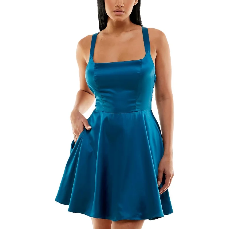 Flash Price Drops B. Darlin Womens Juniors Satin Mini Cocktail And Party Dress