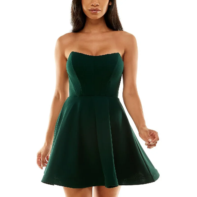Weekend Discount Extravaganza B. Darlin Womens Juniors Strapless Corset Fit & Flare Dress