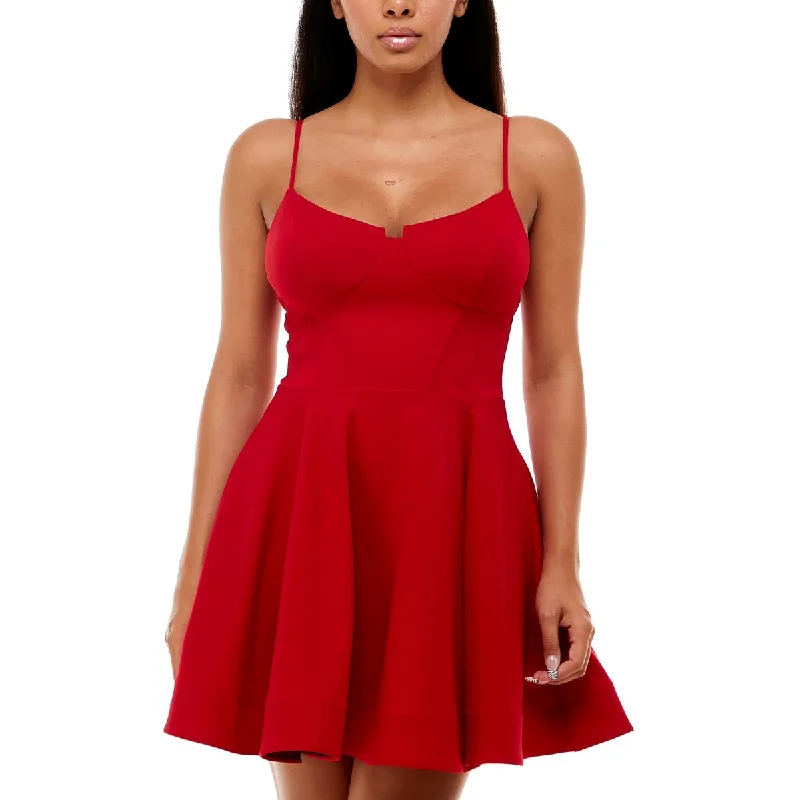 Weekend Deal Rush B. Darlin Womens Juniors Sweetheart Neck Mini Fit & Flare Dress