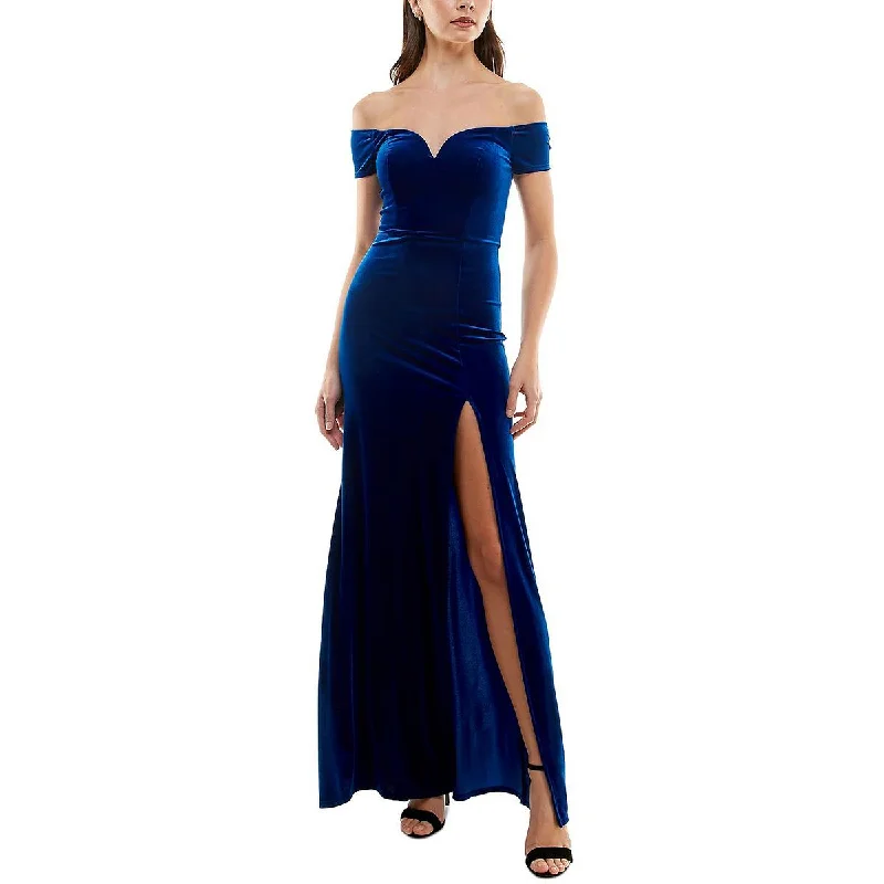 Weekend Must-Have Offers B. Darlin Womens Juniors Velvet Off-The-Shoulder Evening Dress Weekend Must-Have Offers B. Darlin Womens Juniors Velvet Off-The-Shoulder Evening Dress