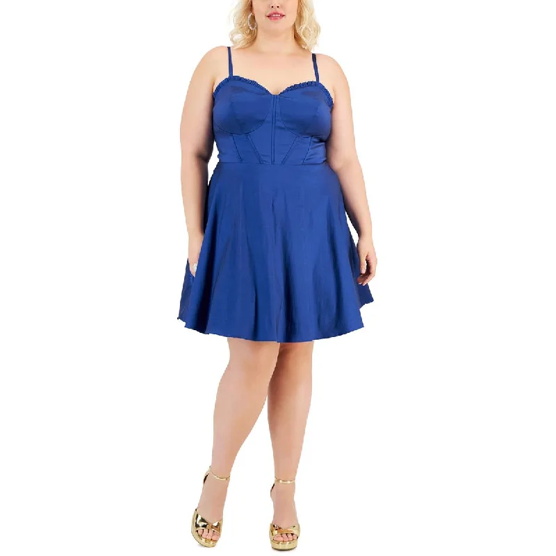 Mega Sale B. Darlin Womens Plus Pleated Mini Fit & Flare Dress