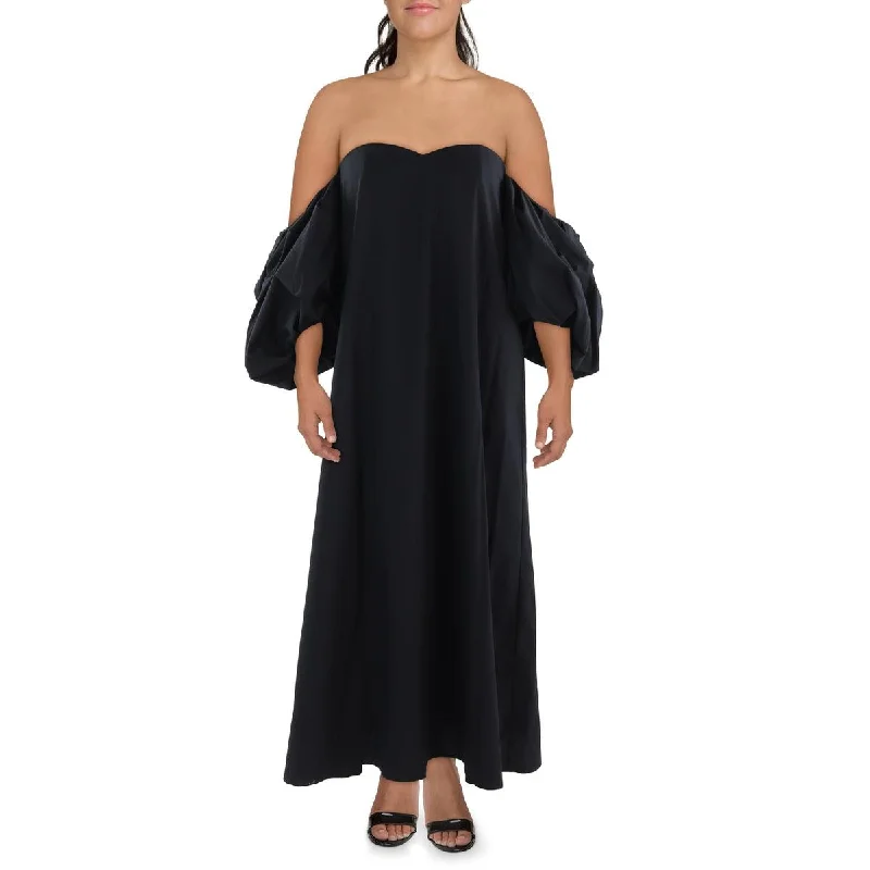 Deal Frenzy Banana Republic Womens Cotton Puff Sleeve Maxi Dress