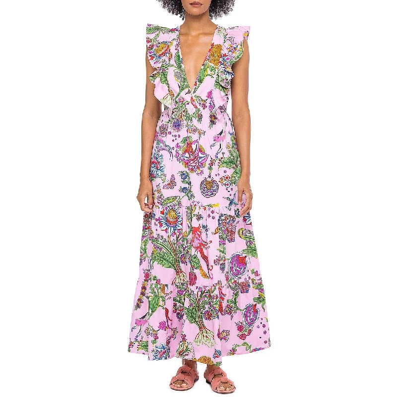 Banjanan Womens Printed Tea Length Maxi Dress