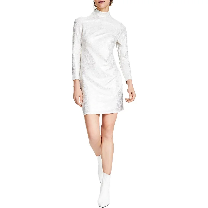 Weekend Deals Bar III Womens Metallic Mini Sheath Dress