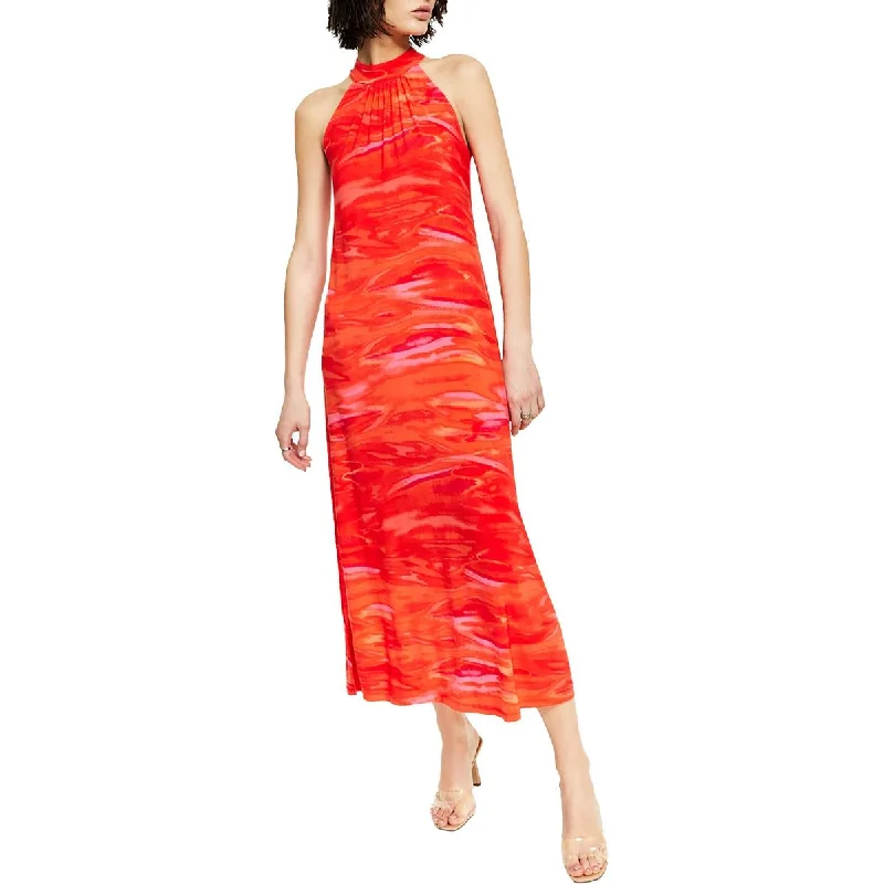 Seasonal Discounts Bar III Womens Mock Neck Tea-Length Shift Dress