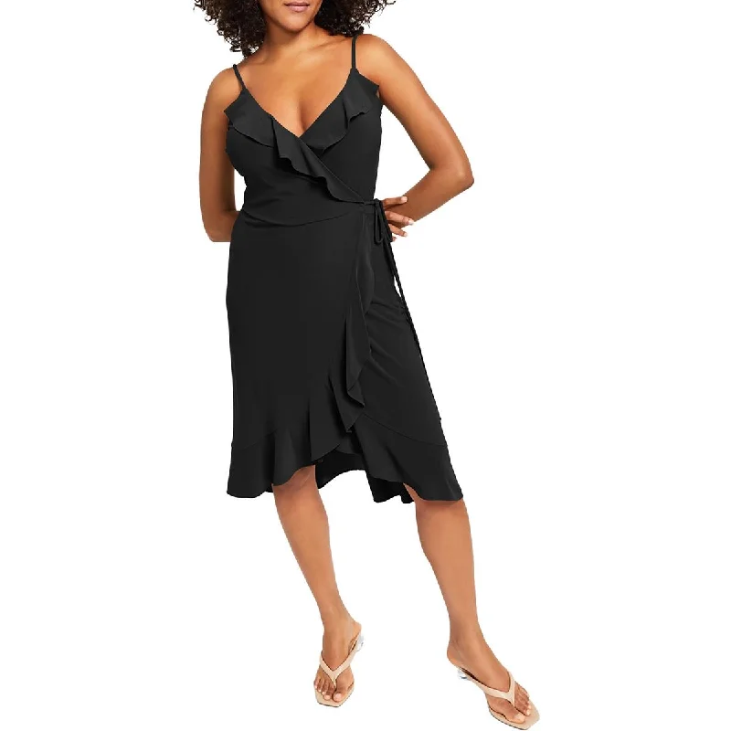 Exclusive Pricing Bar III Womens Petites Party Above-Knee Wrap Dress