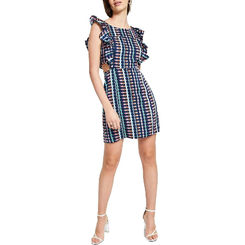 Price Cut Alert Bar III Womens Printed Cut-Out Shift Dress