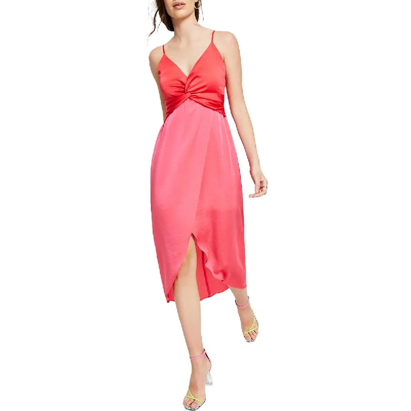 One-Stop Shop Sale Bar III Womens Twist Front Hi Low Wrap Dress