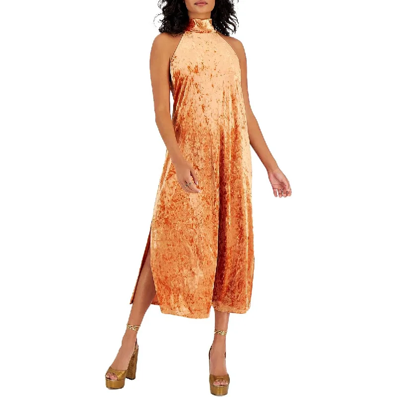 Shop More, Save More Bar III Womens Velvet Halter Halter Dress