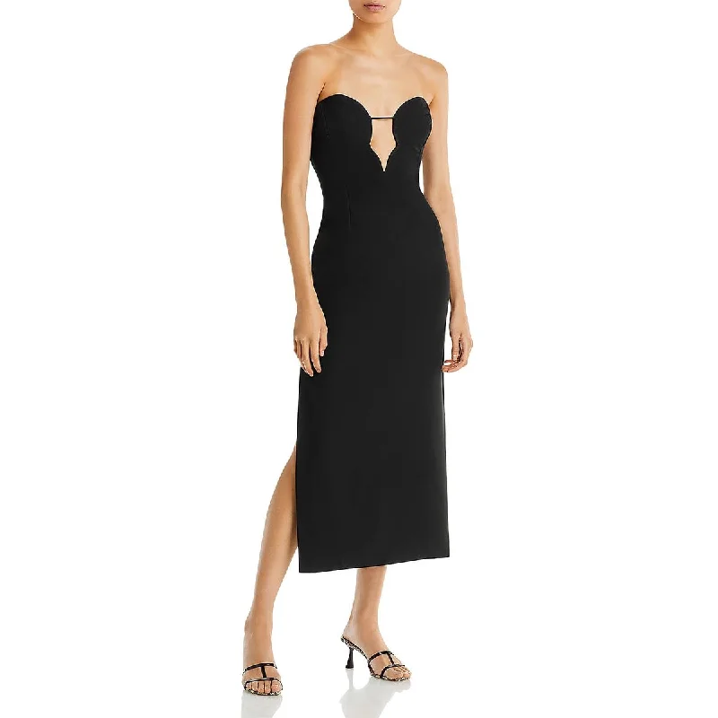 Shop & Save Bardot Womens Eleni Knit Cut-Out Midi Dress