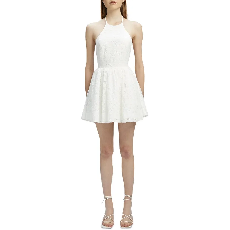 Limited-Time Bargains Bardot Womens Lace Mini Halter Dress