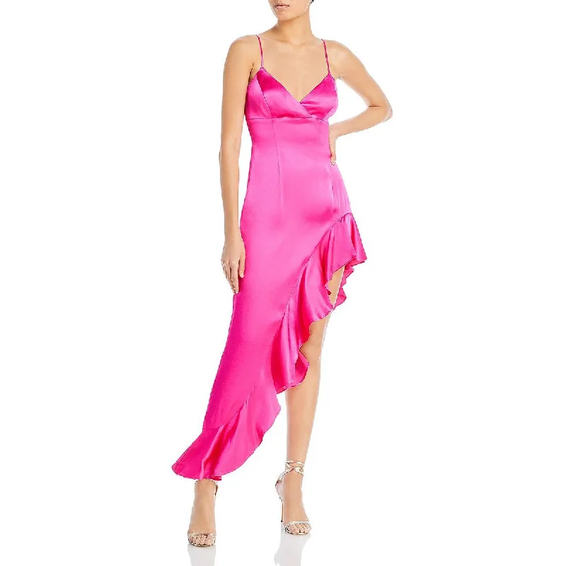 Weekend Shopping Rush Bardot Womens Ruffled Hi-Low Evening Dress
