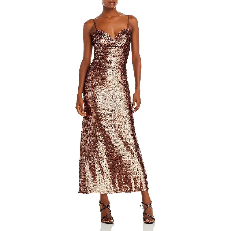 Weekend Price Slash Bardot Womens Stasia Sequined Formal Evening Dress