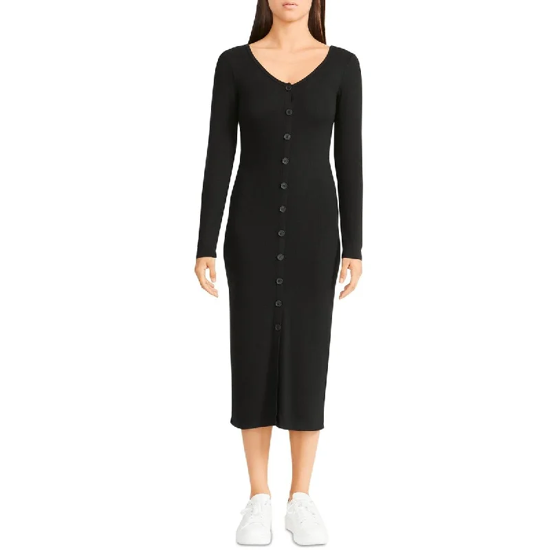 Big Discount Event BB Dakota by Steve Madden Womens Trish Button Front Calf Midi Dress