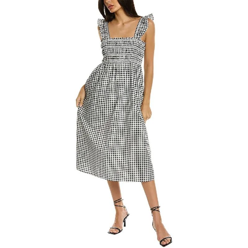 Final Sale Event BCBGeneration Womens Checkered Poplin Midi Dress