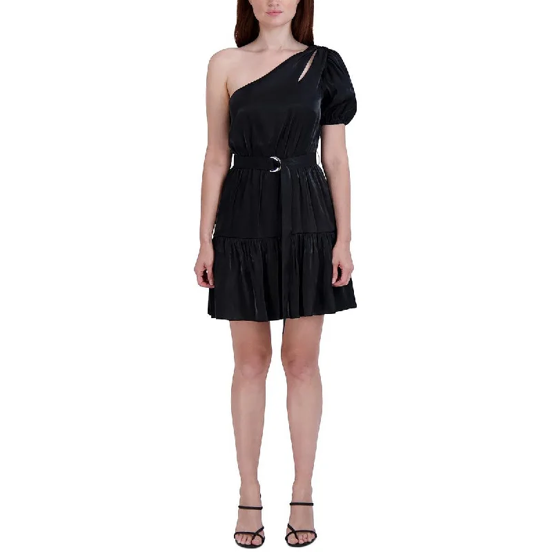 Weekend Hot Picks BCBGeneration Womens Side Tie Satin Fit & Flare Dress