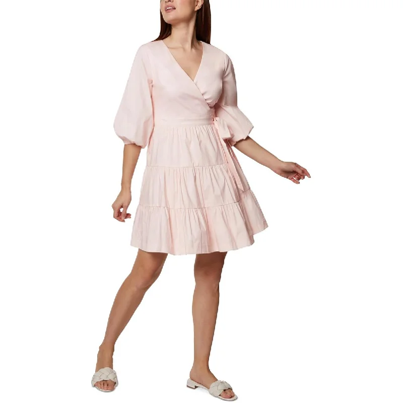 Weekend Savings Bonanza BCBGeneration Womens Tiered Cotton Wrap Dress