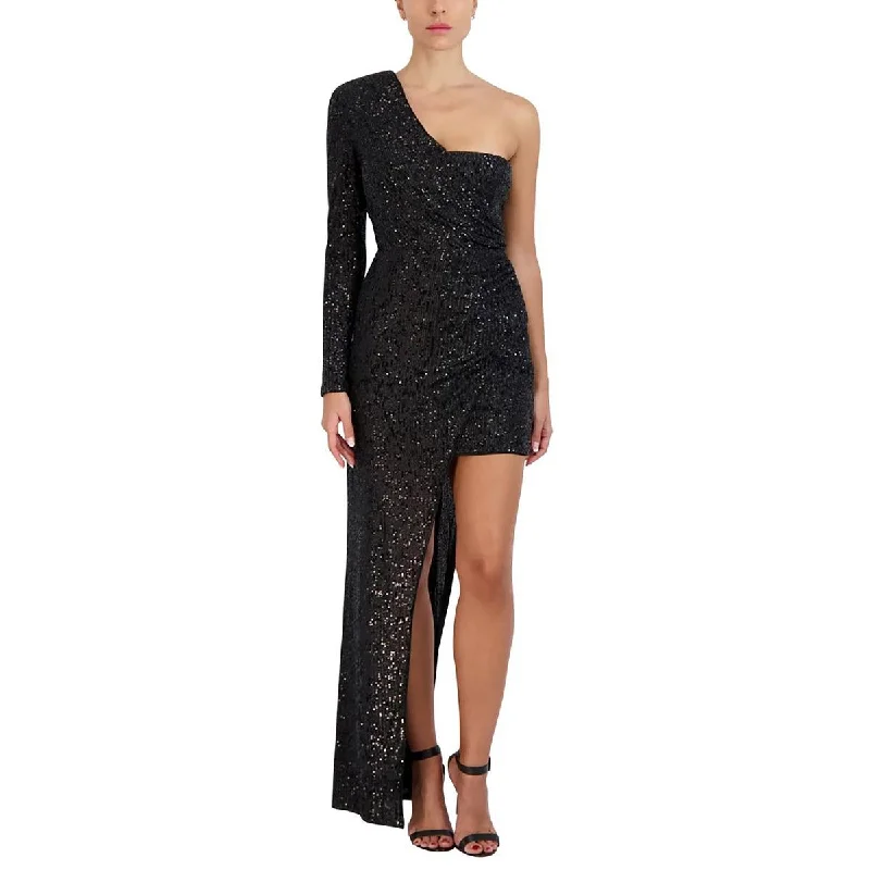 Weekend Flash Savings BCBGMAXAZRIA Womens Asymmetric Long Evening Dress