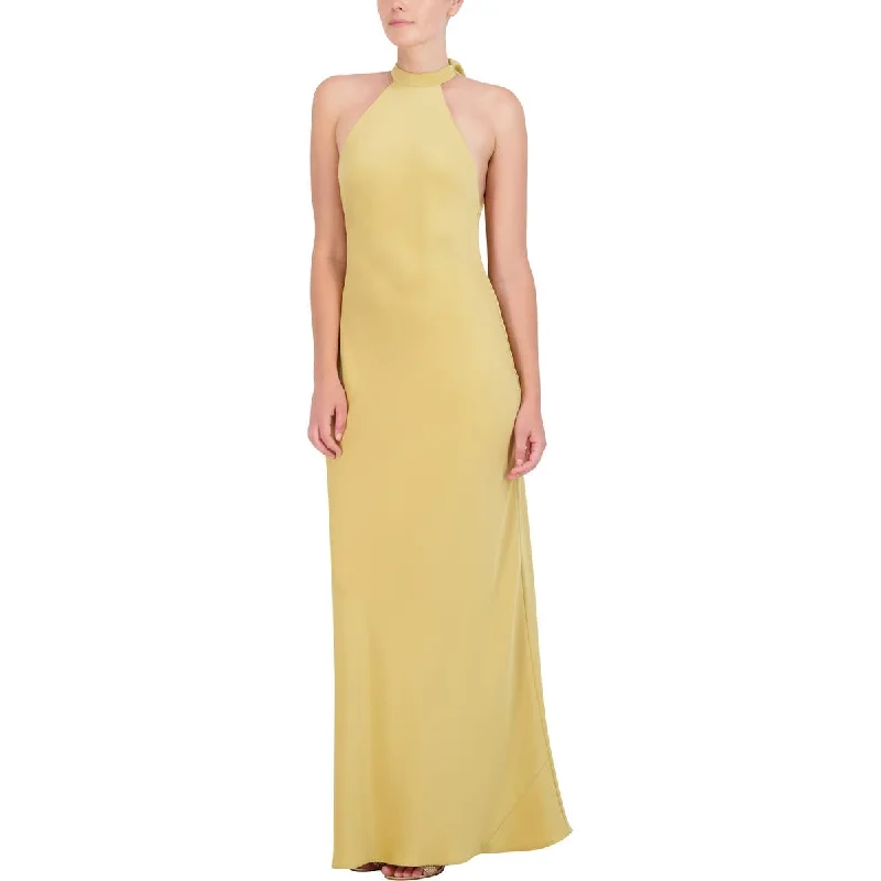 Weekend Discount Extravaganza BCBGMAXAZRIA Womens Cut-Out Back Halter Evening Dress