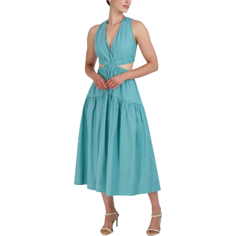 Exclusive Deals BCBGMAXAZRIA Womens Cut-Out Sleeveless Midi Dress
