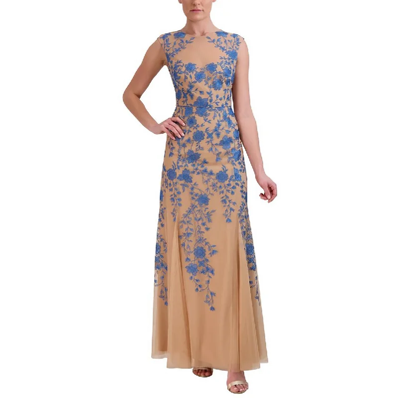 Weekend Closeout Deals BCBGMAXAZRIA Womens Embroidered Floral Evening Dress