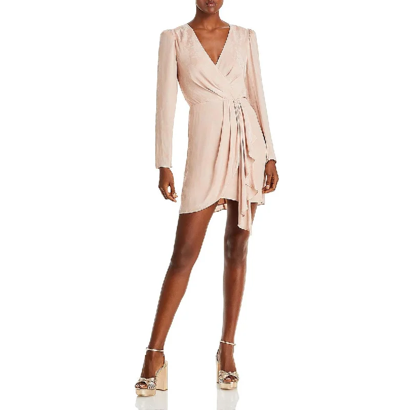 Weekend Top Offers BCBGMAXAZRIA Womens Faux Wrap Mini Cocktail and Party Dress