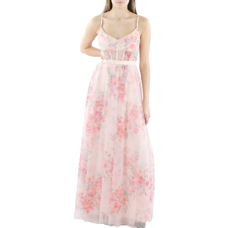Weekend Shopping Madness BCBGMAXAZRIA Womens Floral Corset Evening Dress