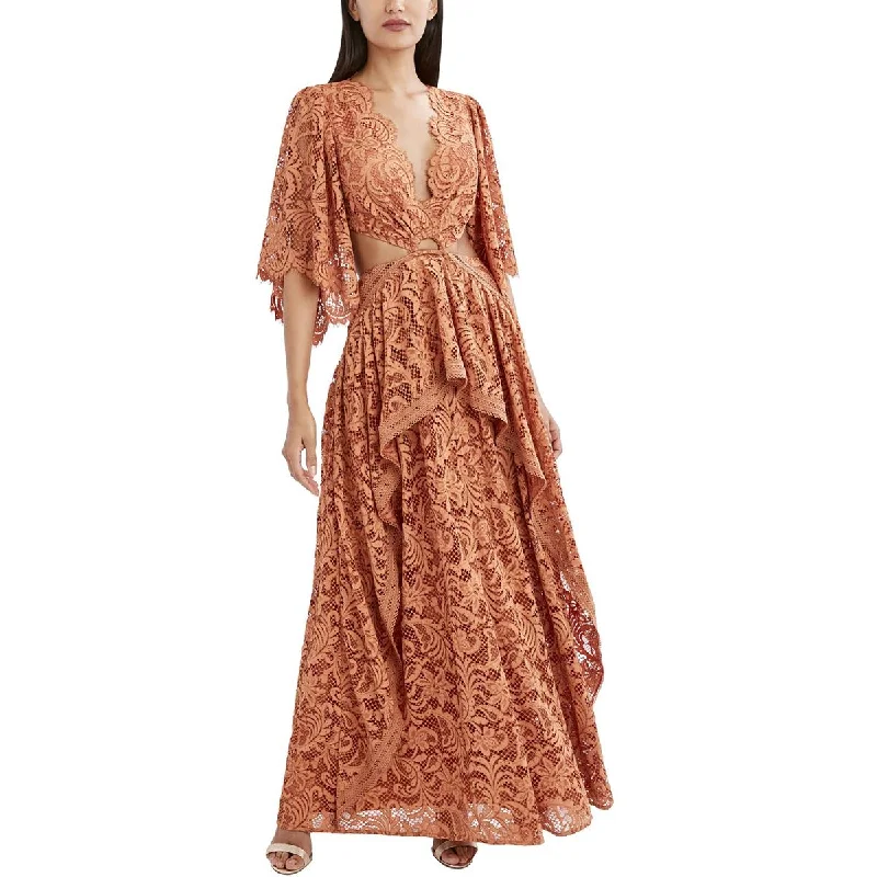 Limited Stock BCBGMAXAZRIA Womens Lace Maxi Evening Dress