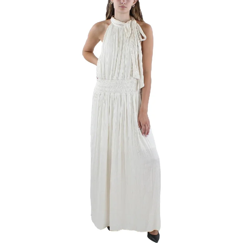 Exclusive Pricing BCBGMAXAZRIA Womens Satin Halter Evening Dress