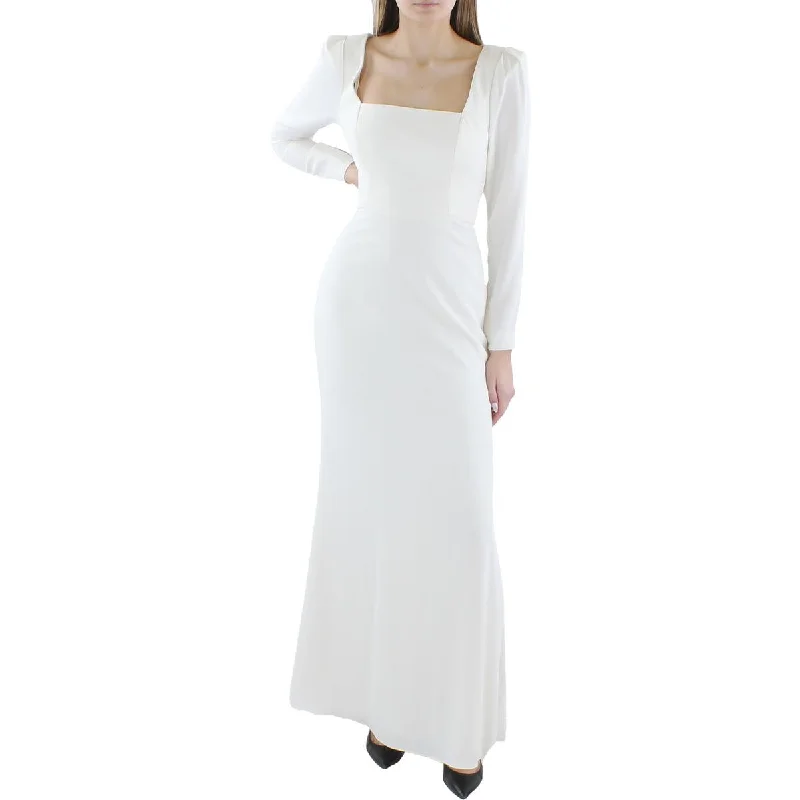 Big Sale Event BCBGMAXAZRIA Womens Square Neck Open Back Evening Dress