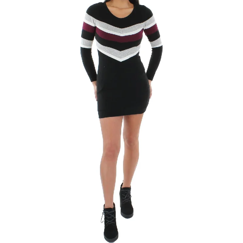 BCX Womens Juniors Metallic Mini Sweaterdress