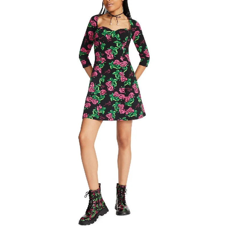 Weekend Massive Discounts Betsey Johnson Womens Printed Mini Fit & Flare Dress