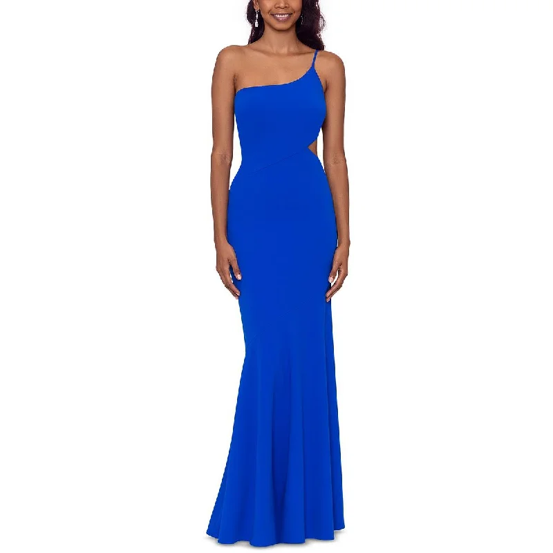 Limited Stock Betsy & Adam Womens One Shoulder Long Evening Dress