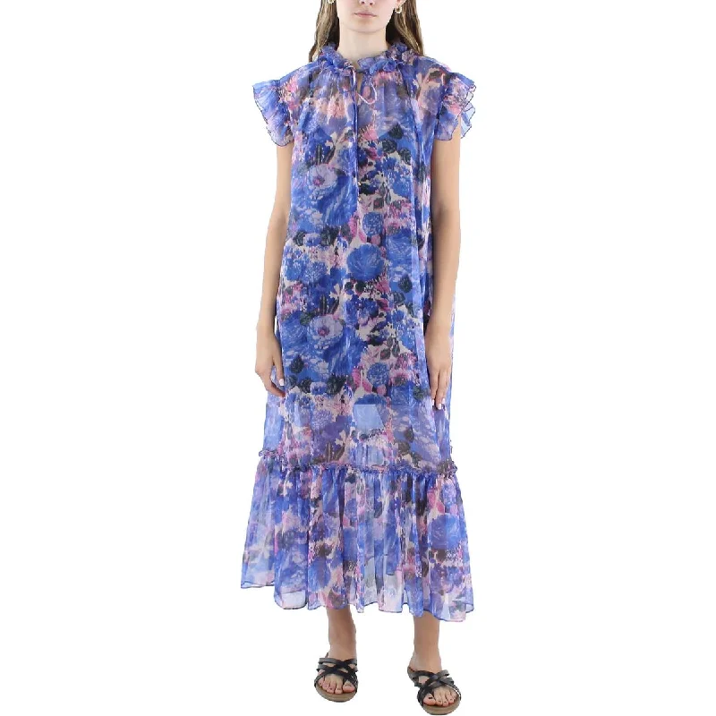 Beulah Womens Floral Print Long Maxi Dress