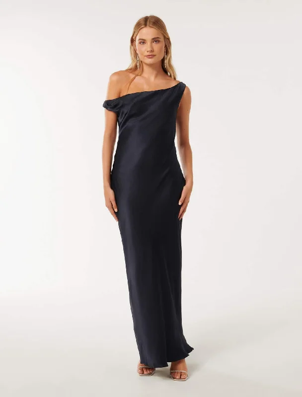 Weekend Exclusive Offers Blake Satin Tipped Shoulder Maxi Dress
