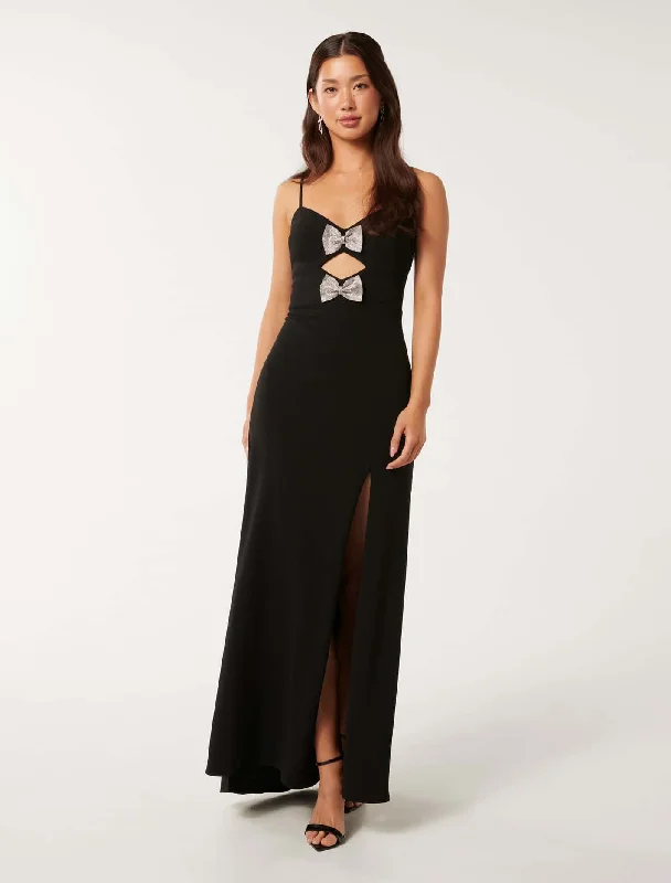 Weekend Price Slash Event Brynn Strappy Bow Maxi Dress