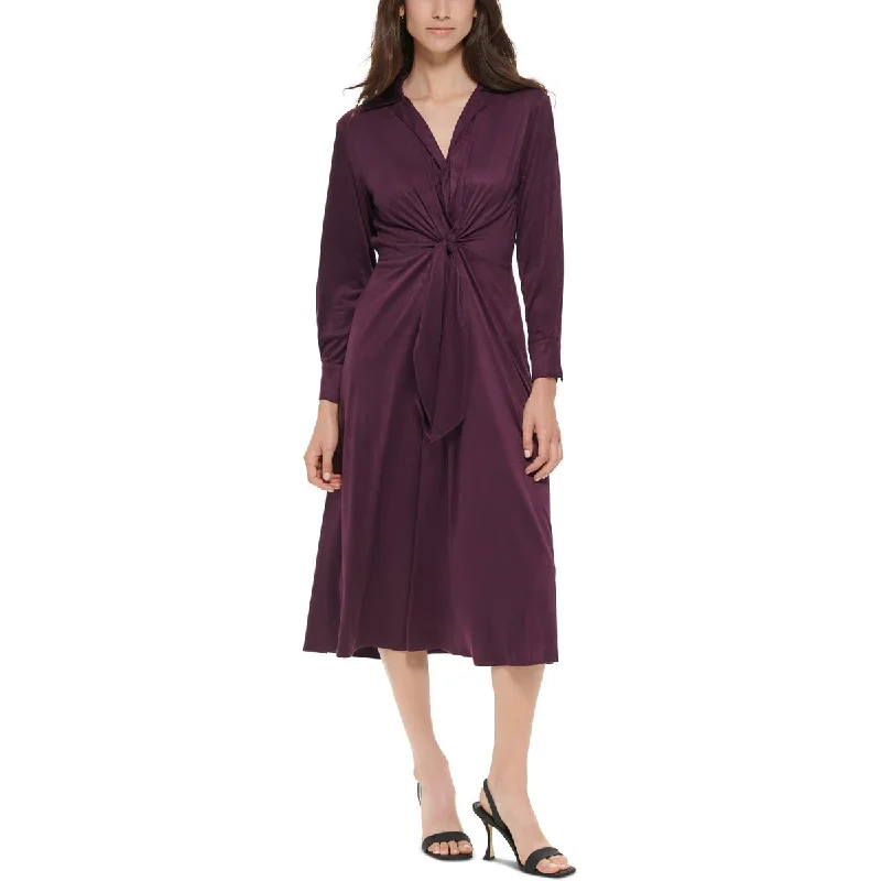 Special Offers Calvin Klein Womens Faux Suede Tea Shirtdress