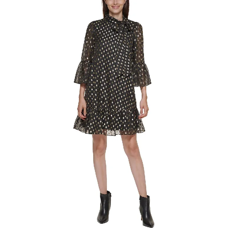 Weekend Shopping Deals Galore Calvin Klein Womens Metallic Mini Shift Dress