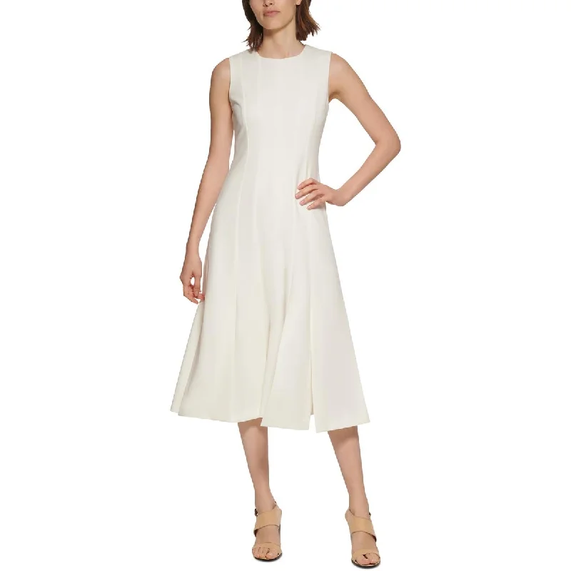 Weekend Price Slash Event Calvin Klein Womens Pleated Midi Fit & Flare Dress