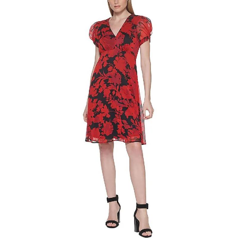 Flash Price Drops Calvin Klein Womens Plus Puff Sleeve Empire-Waist Midi Dress