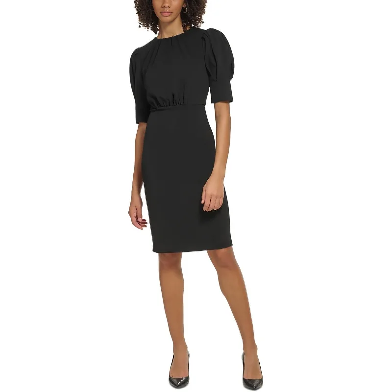 Super Savings Calvin Klein Womens    Ruched Knee Length Midi Dress